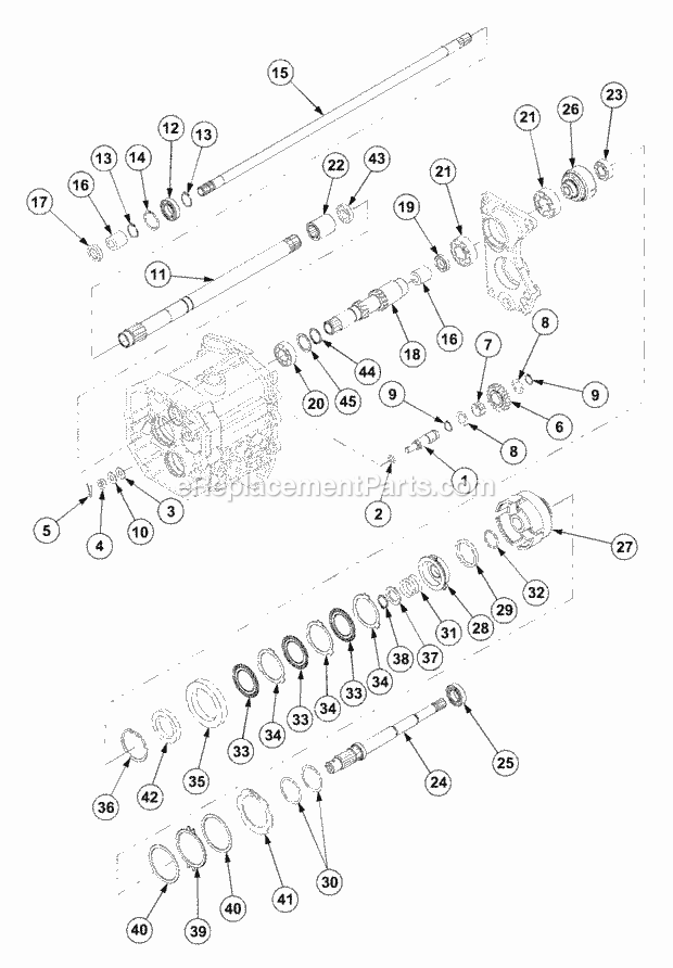 Transmission (Part 2) Diagram and Parts List for 7532 54AF44G-710, 54AH44G-710, 54AN44G-710 Cub Cadet Lawn Tractor